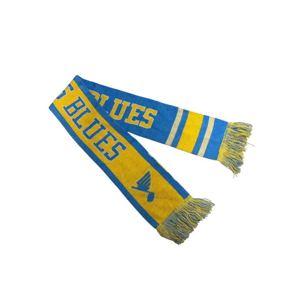 St Louis Blues Scarf NHL Vintage Inspired Fan Knit Fringe